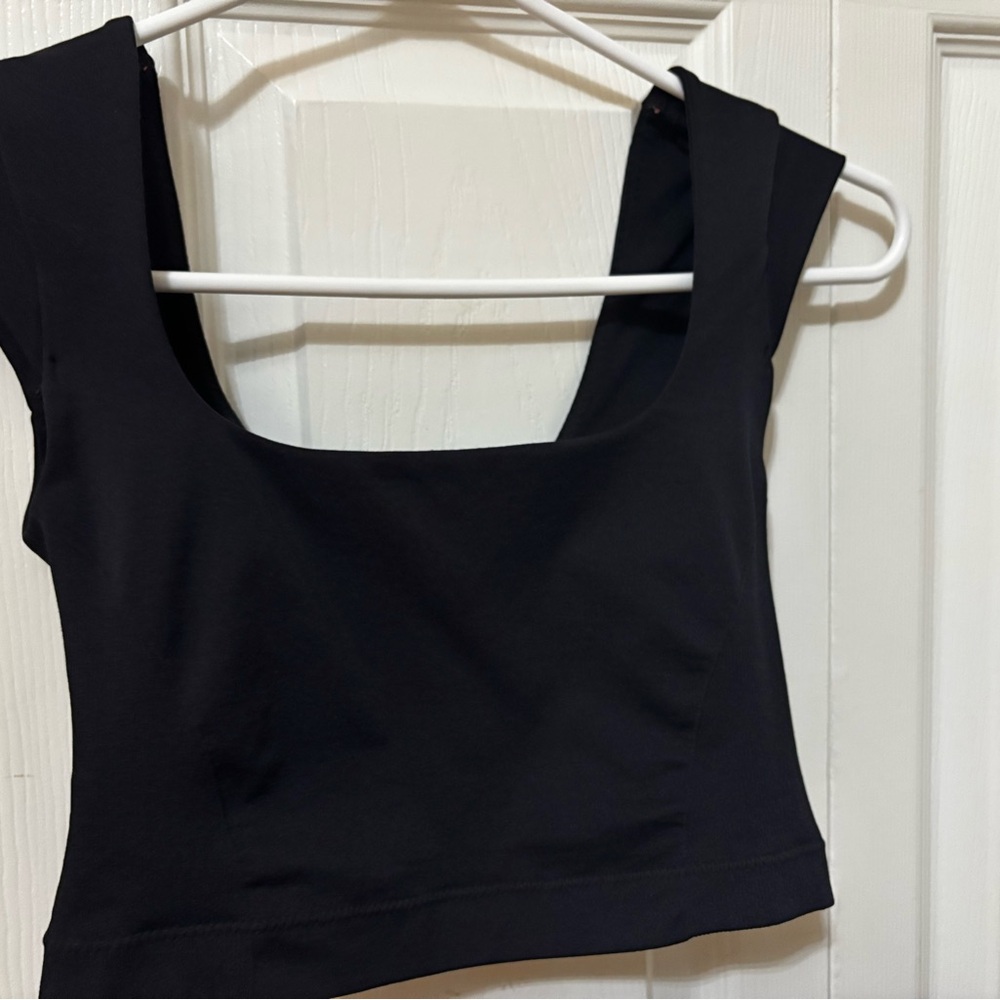 Garage Black Fitted Crop Tank Top